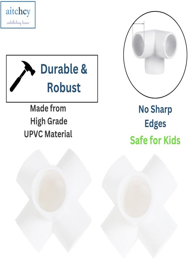 Aitchcy 5 Way PVC Elbow 25mm | 5Way elbow for PVC pipe having Outer Diameter of 25mm or 26mm | PVC Pipe Joint | Five way Connector for Furnitures & Structures | 5 side Connectors (25 mm 4pc Pack) - Image 5